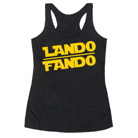Lando Fando Parody White Print Racerback Tank Top