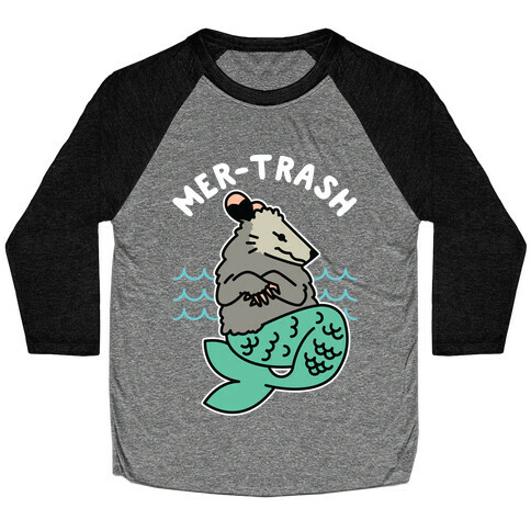 Mer-Trash Opossum Baseball Tee