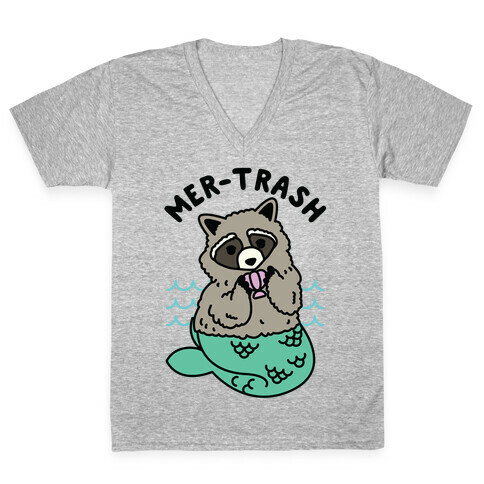 Mer-Trash Raccoon V-Neck Tee Shirt