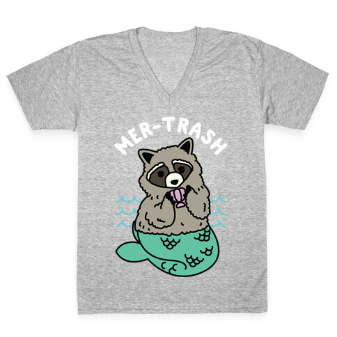 Mer-Trash Raccoon V-Neck Tee Shirt