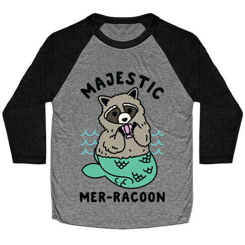 Majestic Mer-Raccoon Baseball Tee