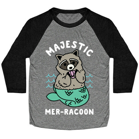 Majestic Mer-Raccoon Baseball Tee