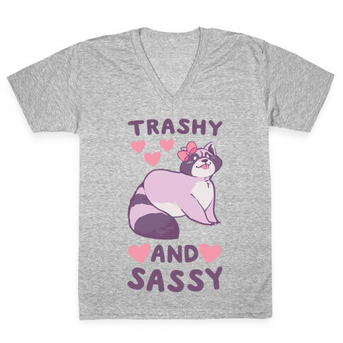 Trashy and Sassy - Raccoon V-Neck Tee Shirt