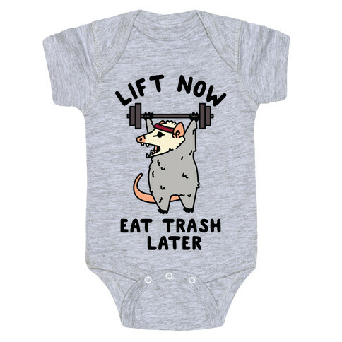 Lift Now Eat Trash Later Opossum Baby One-Piece