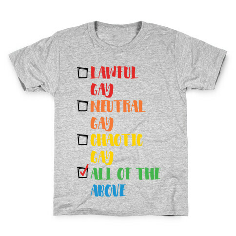 Lawful Gay Neutral Gay Chaotic Gay Kids T-Shirt