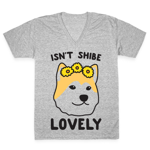 Isn't Shibe Lovely? Shiba Ibu V-Neck Tee Shirt