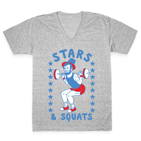 Stars and Squats V-Neck Tee Shirt