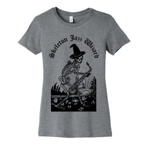 Skeleton Jazz Wizard Womens T-Shirt