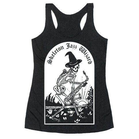 Skeleton Jazz Wizard Racerback Tank Top