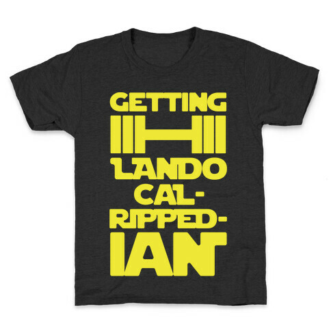 Getting Lando Cal-Ripped-ian Parody White Print Kids T-Shirt