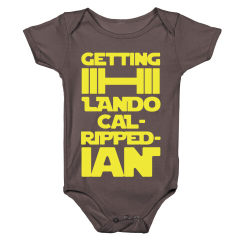 Getting Lando Cal-Ripped-ian Parody White Print Baby One-Piece