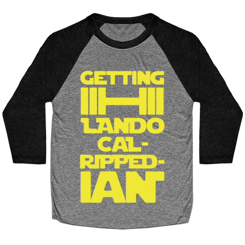 Getting Lando Cal-Ripped-ian Parody White Print Baseball Tee