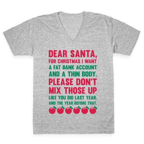 Dear Santa  V-Neck Tee Shirt