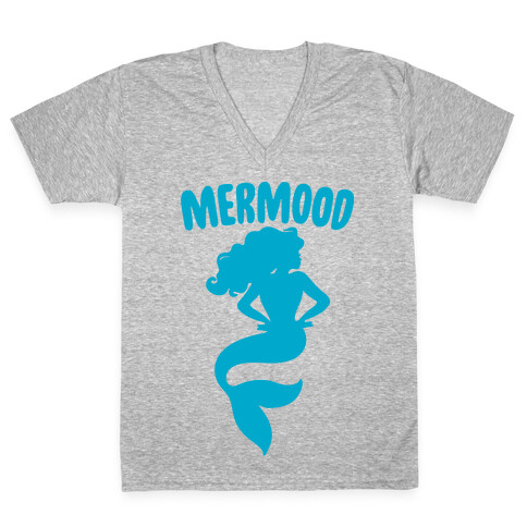 Mermood White Print V-Neck Tee Shirt