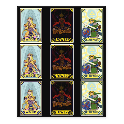 Triforce Tarot Sticker Set Stickers and Decal Sheet