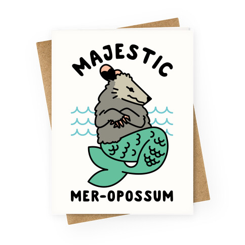 Majestic Mer-Opossum Greeting Card