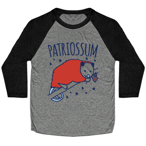 Patriossum Patriotic Opossum Parody  Baseball Tee