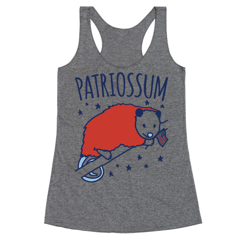 Patriossum Patriotic Opossum Parody  Racerback Tank Top