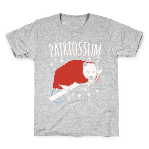 Patriossum Patriotic Opossum Parody White Print Kids T-Shirt