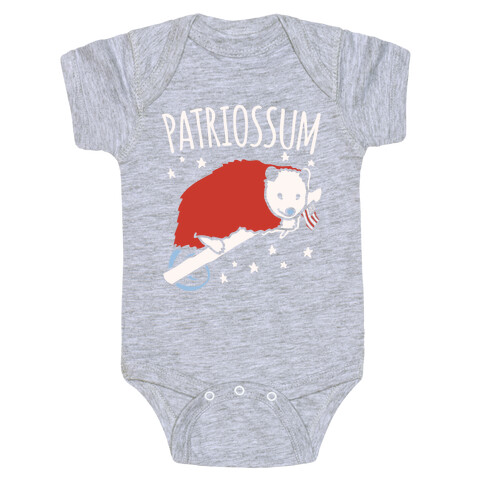 Patriossum Patriotic Opossum Parody White Print Baby One-Piece