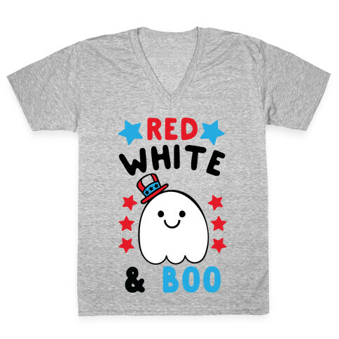 Red, White and Boo V-Neck Tee Shirt