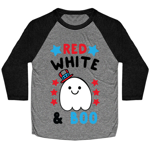 Red, White and Boo Baseball Tee