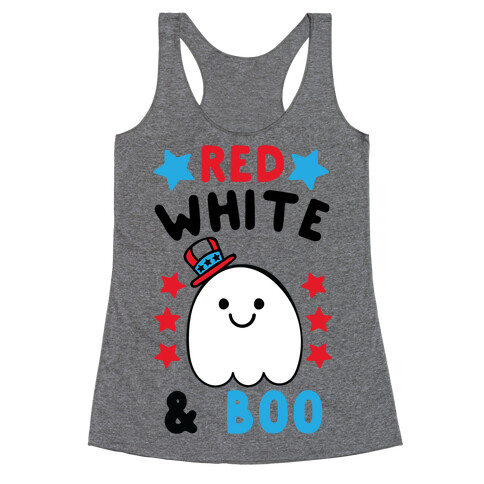 Red, White and Boo Racerback Tank Top