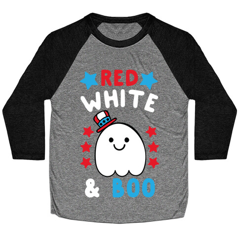 Red, White and Boo Baseball Tee
