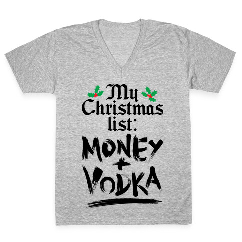 My Christmas List V-Neck Tee Shirt