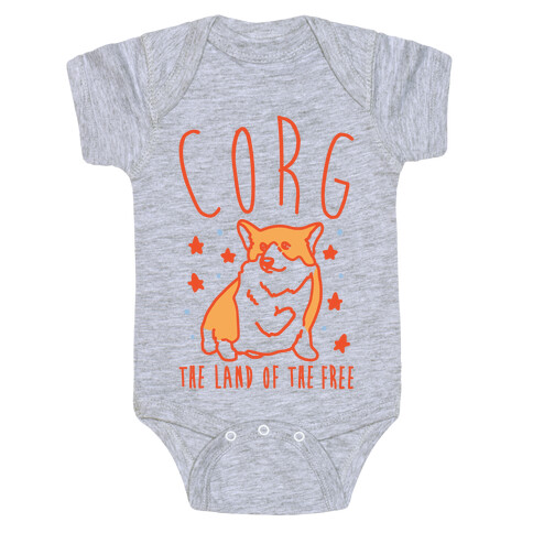 Corg The Land of The Free Corgi Parody Baby One-Piece