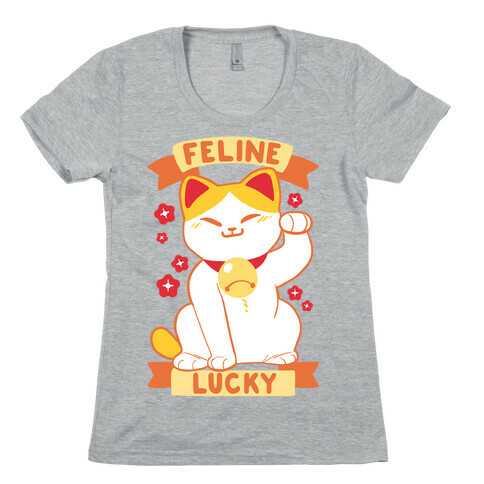 Feline Lucky Womens T-Shirt