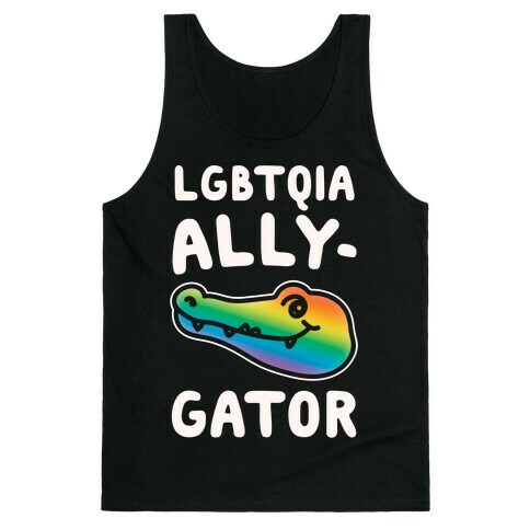 LGBTQIA Ally-Gator White Print Tank Top