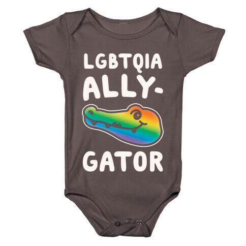 LGBTQIA Ally-Gator White Print Baby One-Piece
