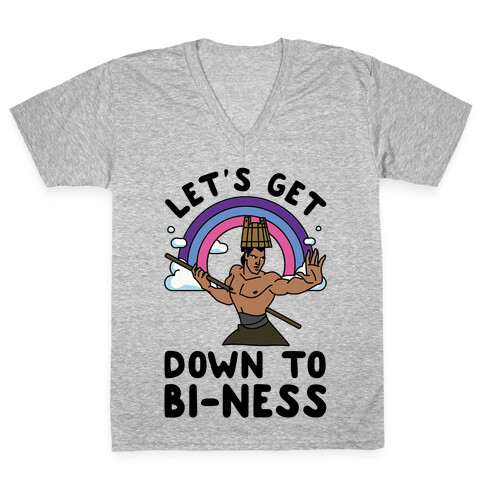 Let's Get Down to Bi-ness V-Neck Tee Shirt