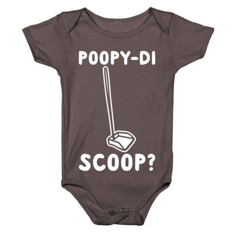 Poopy-di Scoop White Print Baby One-Piece