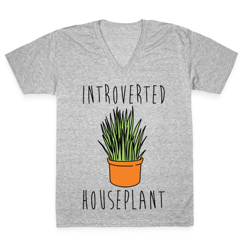 Introverted Houseplant  V-Neck Tee Shirt