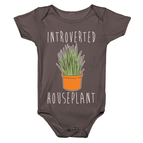 Introverted Houseplant White Print Baby One-Piece