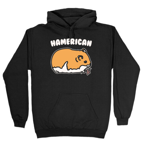 Hamerican Parody White Print Hooded Sweatshirt