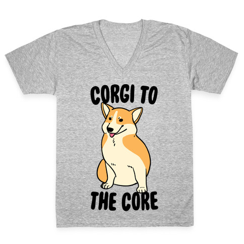 Corgi to the Core V-Neck Tee Shirt