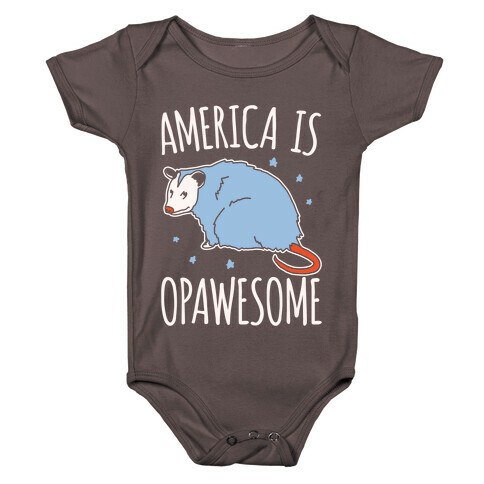 America Is Opawesome Parody White Print Baby One-Piece