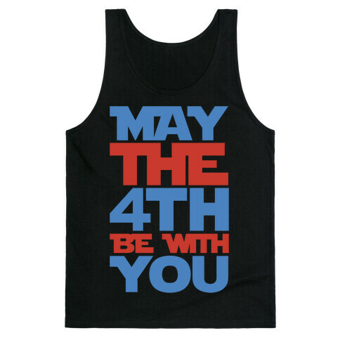 May The 4th Be With You Parody White Print Tank Top