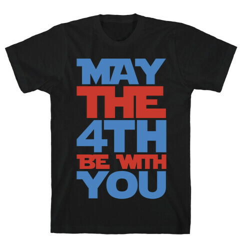 May The 4th Be With You Parody White Print T-Shirt
