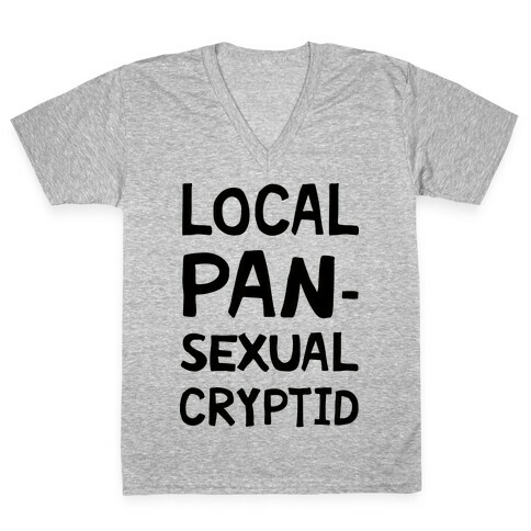 Local Pansexual Cryptid V-Neck Tee Shirt