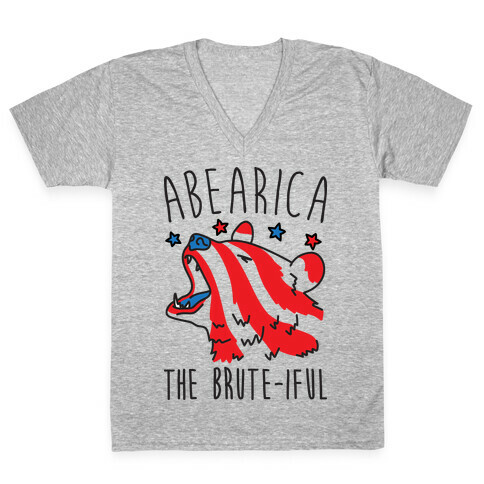 ABEARica The Brute-iful Merica Bear V-Neck Tee Shirt
