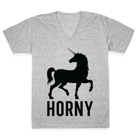 Horny Unicorn V-Neck Tee Shirt