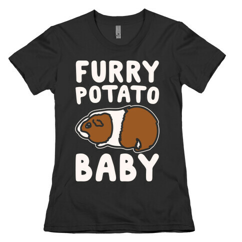 Furry Potato Baby Guinea Pig Parody White Print Womens T-Shirt