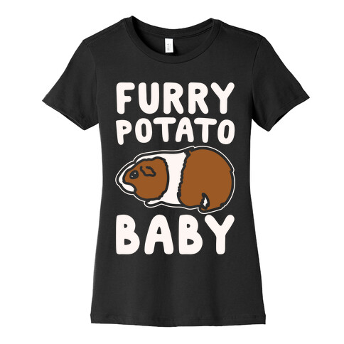 Furry Potato Baby Guinea Pig Parody White Print Womens T-Shirt