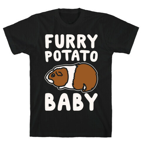 Furry Potato Baby Guinea Pig Parody White Print T-Shirt