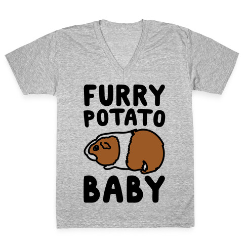Furry Potato Baby Guinea Pig Parody V-Neck Tee Shirt
