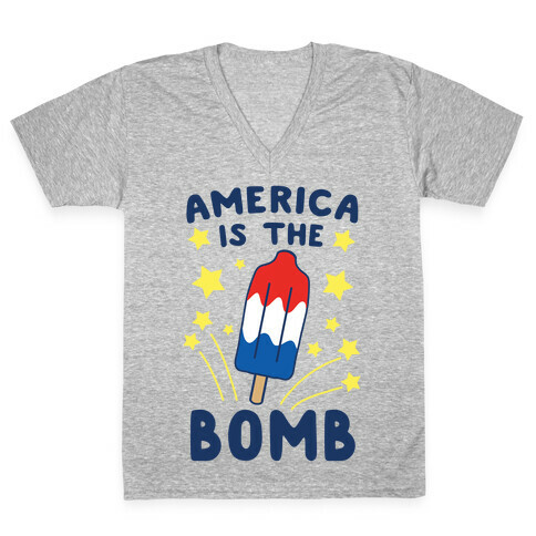 America is the Bomb - Pop V-Neck Tee Shirt
